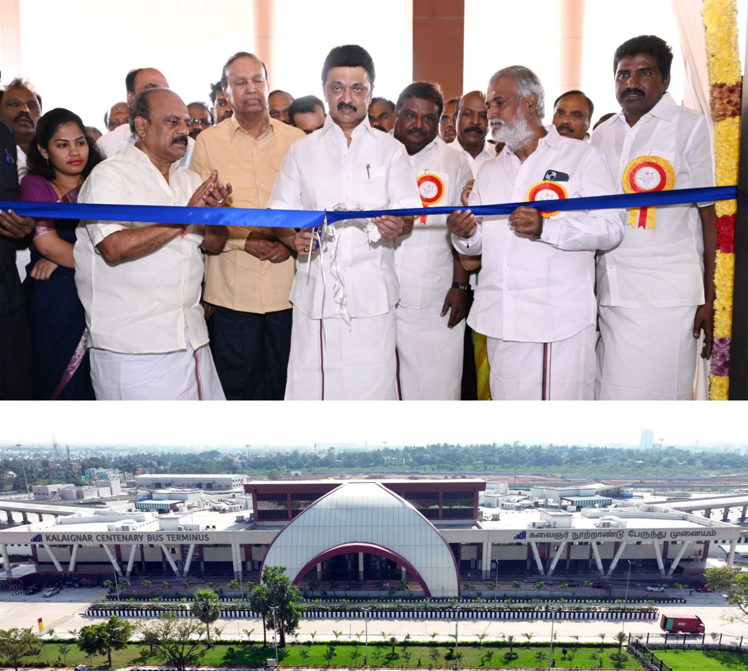 கலைஞர் நூற்றாண்டு பேருந்து முனையம் தமிழ்நாடு முதலமைச்சர் திறந்து வைத்தார்