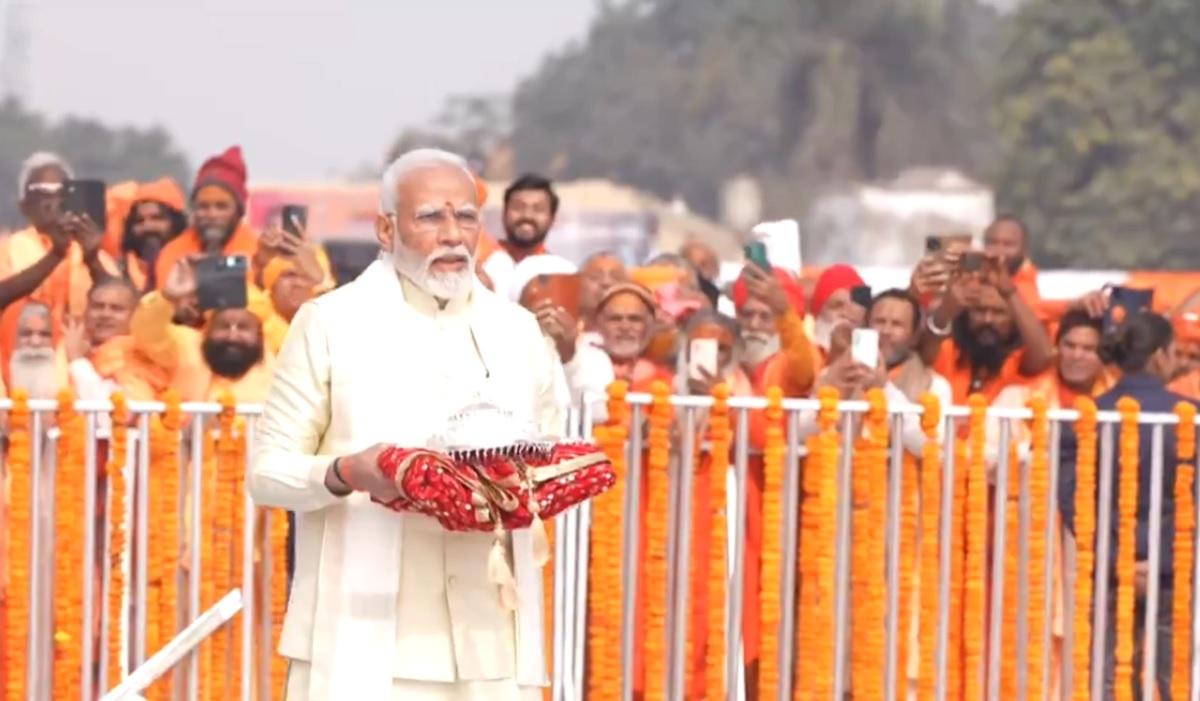 The Prime Minister shared a video of the inauguration of the Ram temple in Ayodhya