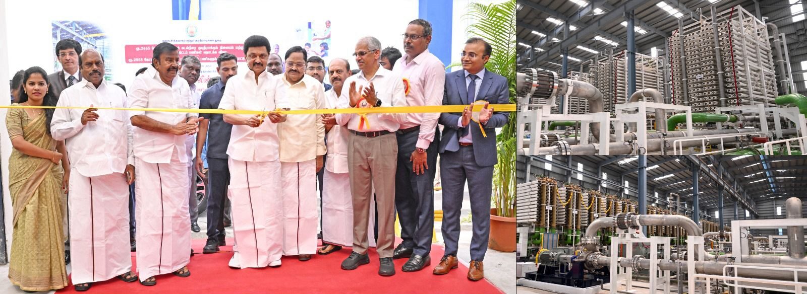 குடிநீர் தட்டுப்பாடுக்கு நிரந்தர தீர்வு.. ரூ.2465 கோடியில் கடல்நீரை குடிநீராக்கும் நிலையம் திறப்பு