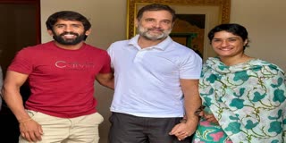 அரியானாவில் காங். சார்பில் போட்டி? மல்யுத்த வீரர் பஜ்ரங் புனியா, வினேஷ் போகத் ராகுலுடன் சந்திப்பு