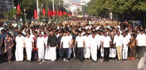 அண்ணா நினைவு நாளை முன்னிட்டு ஸ்டாலின் தலைமையில் அமைதிப் பேரணி